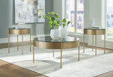 Tampa Furniture Outlet Lutz - Ashley Furniture - Jettaya Table (Set of 3) - Occasional Table Set (3/CN) / Brushed Brass - T285-13